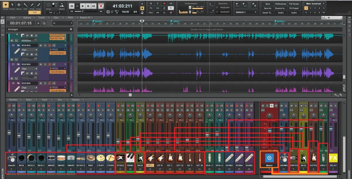 Mixdown preparation