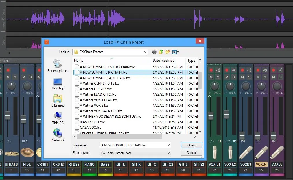 Mixdown preparation