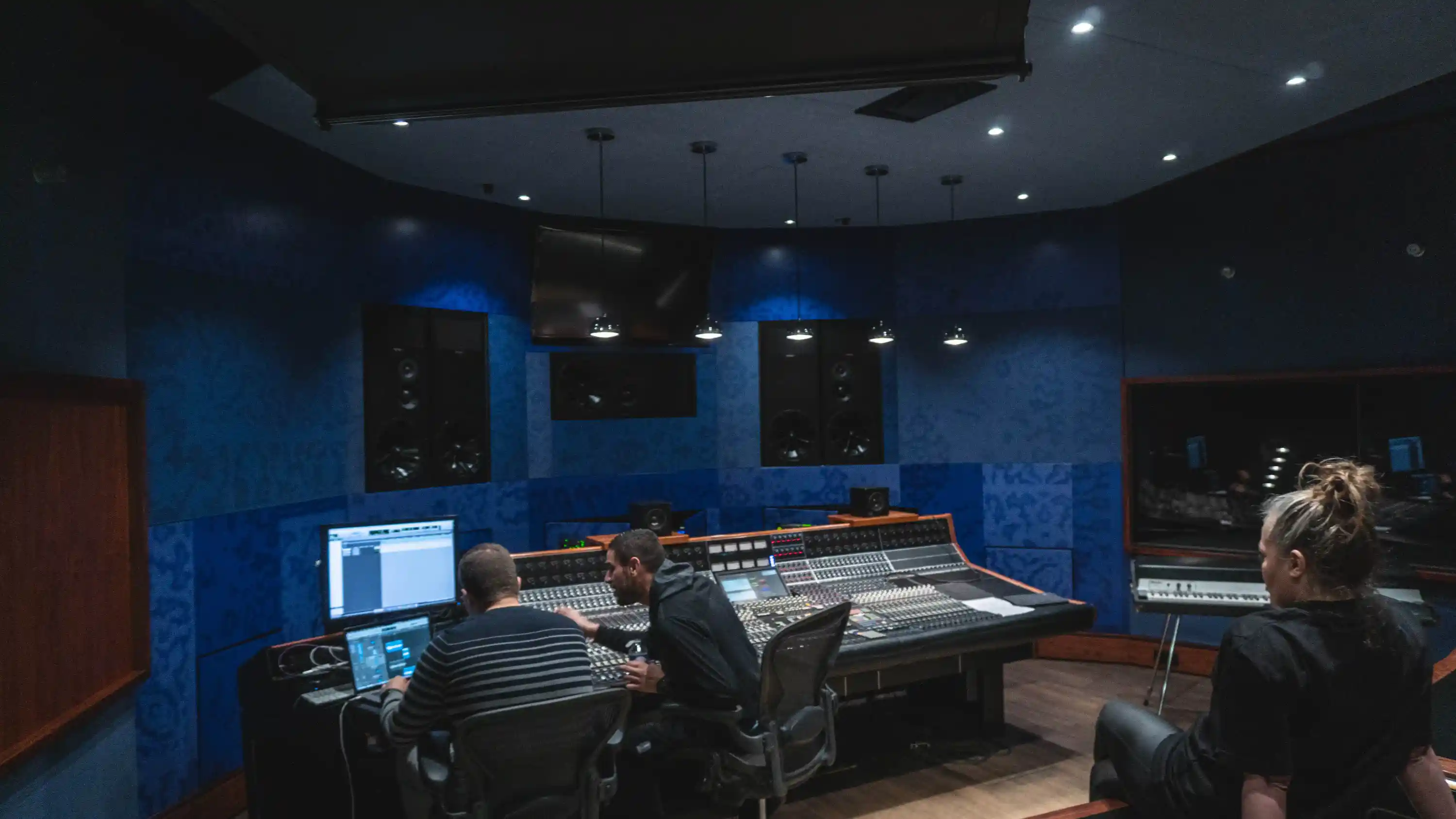 Mixing and mastering studio session
